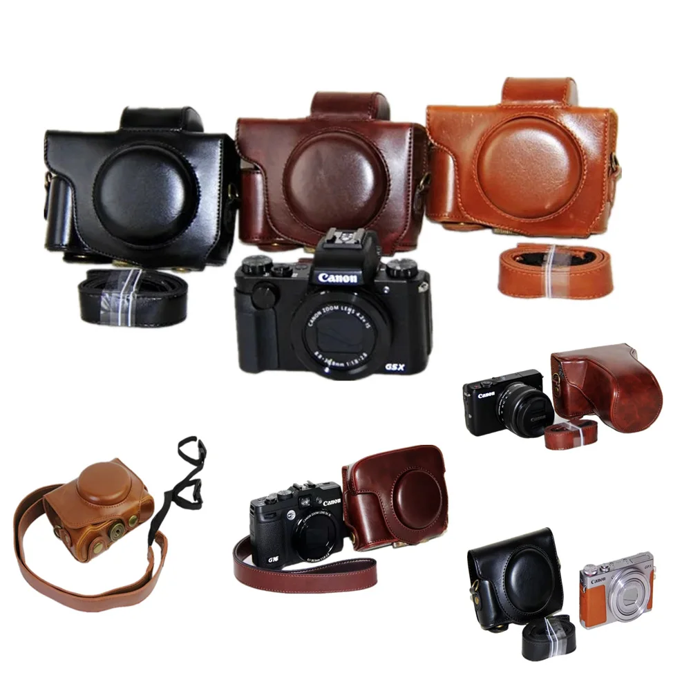 Чехол для камеры из искусственной кожи Canon Powershot G15 G16 G7X2 G7X3 SX720 SX730 SX740 HS G5X G9X G9X2 EOS M50