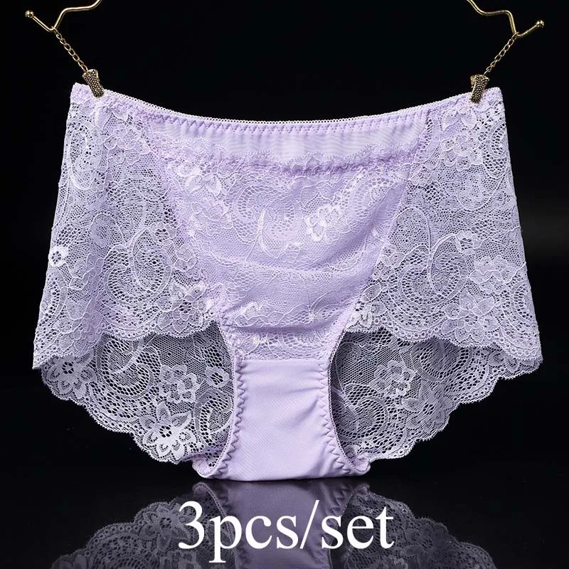 D 3pcs 3 шт./лот, сексуальные кружевные трусики для женщин, бесшовное белье, высокая посадка, стринги, трусы, прозрачные трусы, женское нижнее белье# F - Цвет: D 3pcs