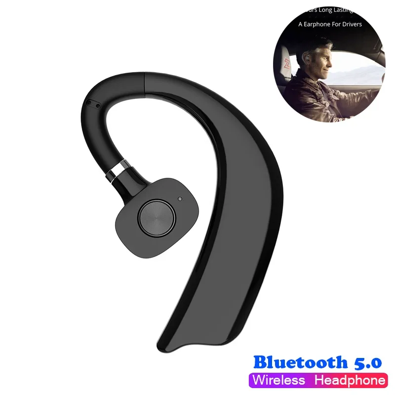 Handsfree Earhook Earphone Wireless Bluetooth Sport Driving Headset Bass HiFi Stereo Music Earbud MIC For iPhone Huawei Xiaomi