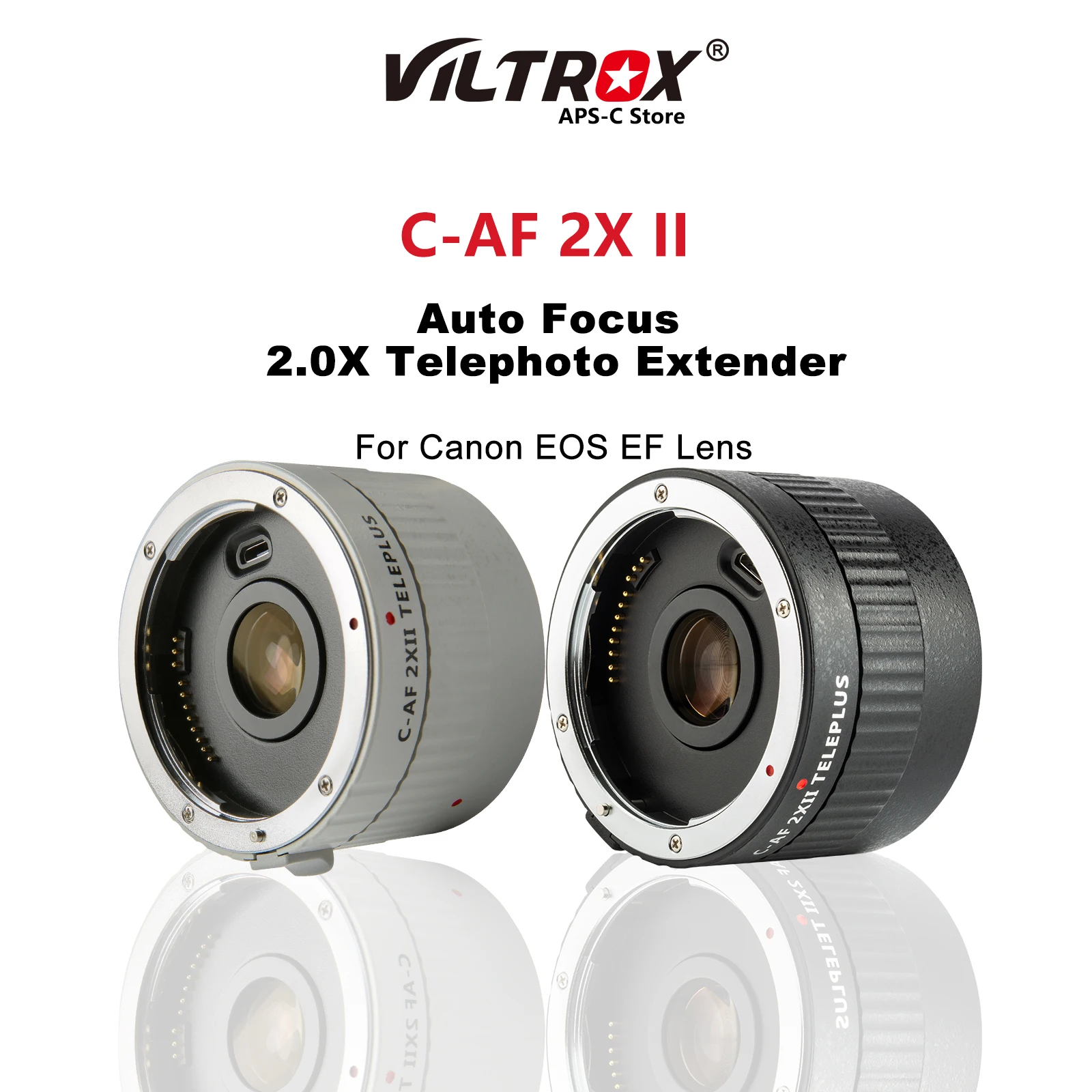 Viltrox C-Af 2X Ii Auto Focus 2.0X Teleobiettivo Extender Teleplus Teleobiettivo Per Canon Eos Ef Lens 7D 7Dii 5Div 5Dii 80D