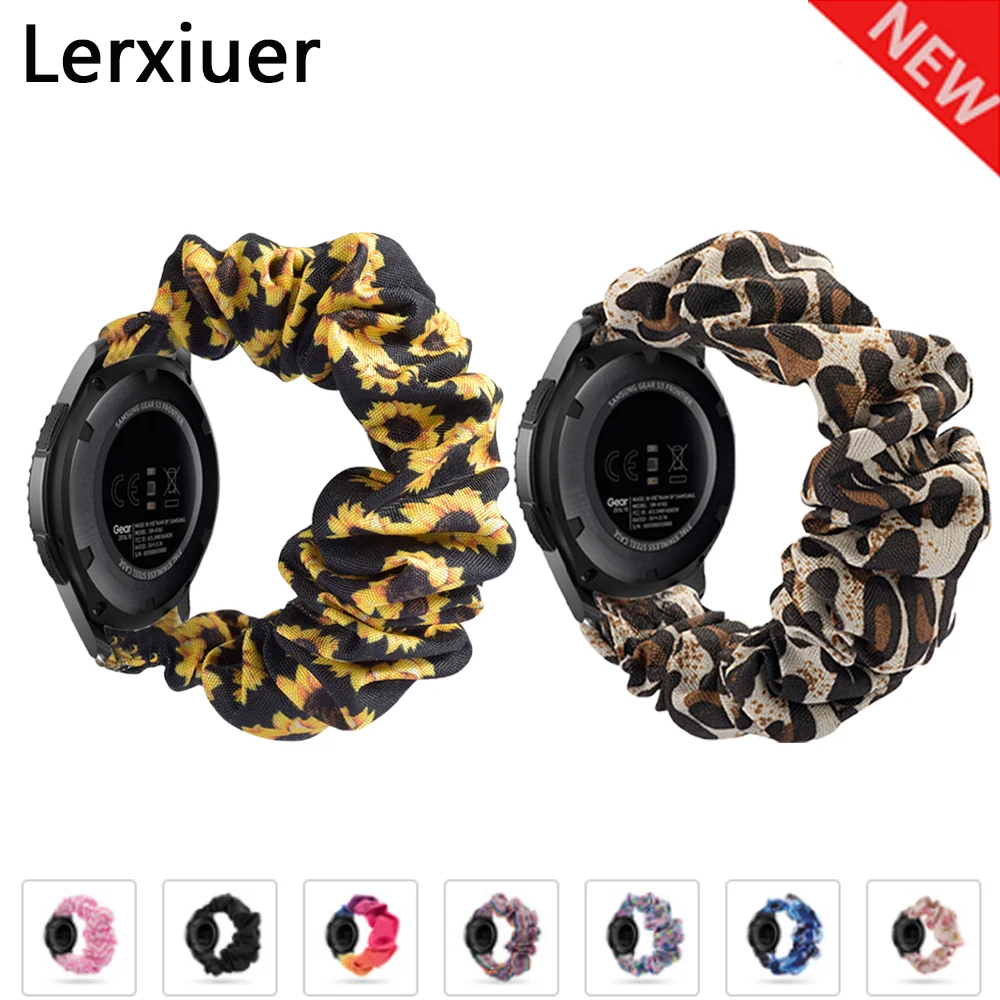 

Solo loop strap for Samsung Gear S3 Frontier band 20/2mm Scrunchie bracelet Huawei watch GT2 band Galaxy watch 46/42mm active 2