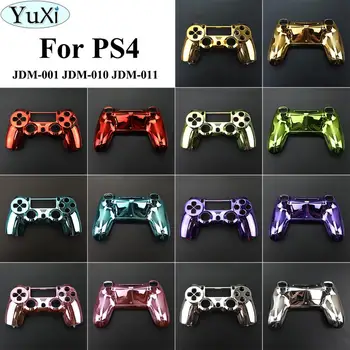 

YuXi Front/back Shell For PS4 Jds 010 Replacement Chrome Plating Front Housing Shell for Sony PS4 JDM-011 JDM-001 Controller