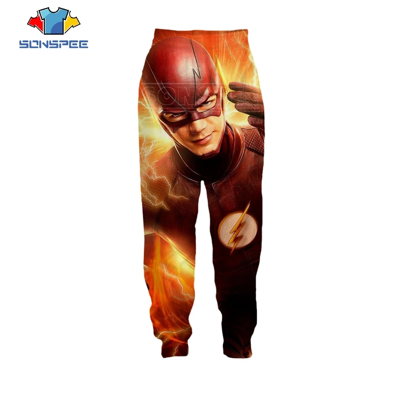 Брюки Flash, новинка, для мужчин и женщин, 3D принт, Барри Аллен, брюки, хип-хоп, уличные, свободные, модные, спортивные, для фитнеса, эластичные штаны, C064-09
