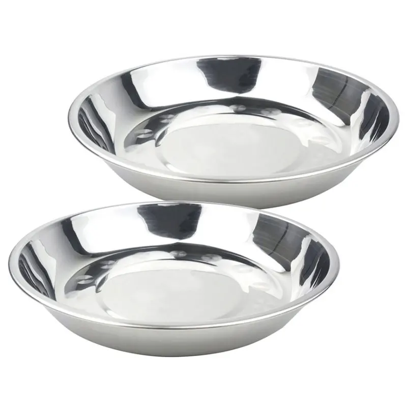 Quality Camping 18cm Dia Steel Tableware Plate Dinner Food Container
