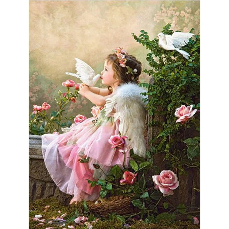 22 Angels Girls 5D алмазная живопись полная квадратная вышивка картина маслом полная круглая дрель мозаика религия домашний декор вышивка крестиком - Цвет: 22