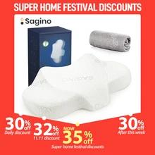 Sagino almohada de espuma de memoria relajarse Cervical ortopédicos dormir almohadas para cuello protección rebote lento ergonómico de espuma de memoria подушка