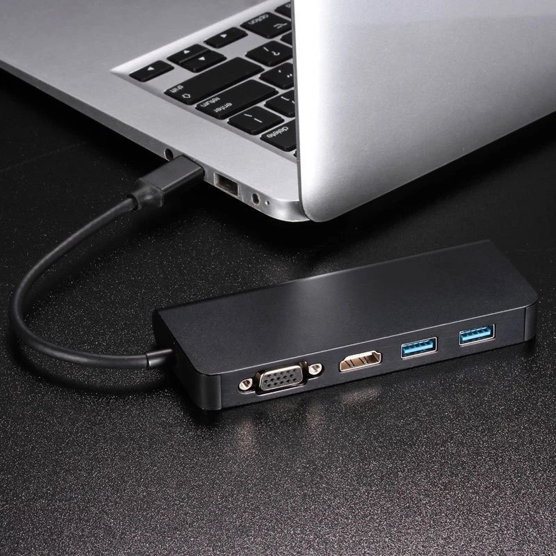Type-C к HDMI гигабитная сетевая карта 6 в 1 многофункциональный конвертер USB 3,1 VGA многофункциональная док-станция