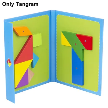 

Home For Kids Travel Games Gift Educational Toy Montessori Wooden Tangram Colorful Shapes Double-sided Magnetic Logical Thinking