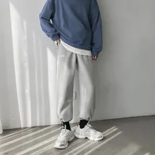 Бархатные спортивные штаны, мужские Модные повседневные штаны для бега, Мужская Уличная одежда в стиле хип-хоп, свободные спортивные штаны, мужские прямые брюки, M-2XL