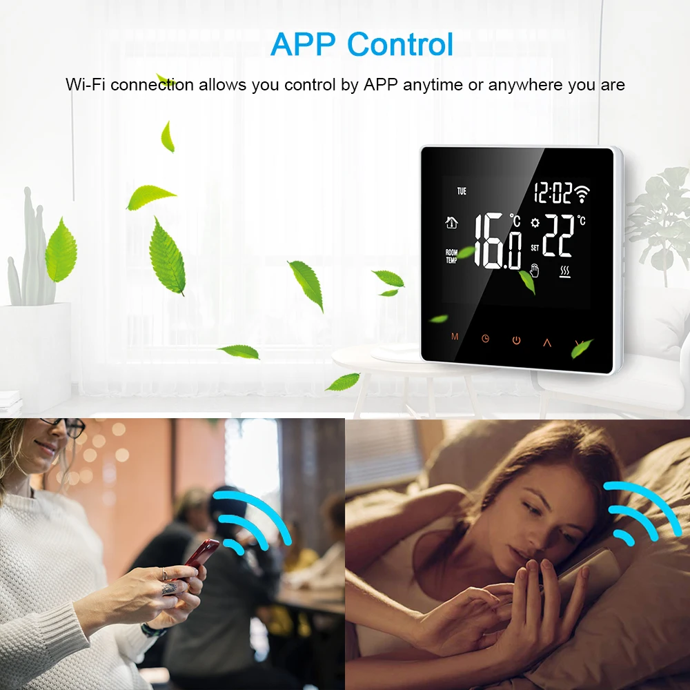 5-45 ℃ WiFi умный термостат контроль Лер программируемый цифровой контроль температуры Лер ЖК-дисплей сенсорный экран с управлением приложением