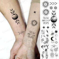 Transfer Waterproof Temporary Tattoo Stickers Moon Sun Star Universe Astronaut Child Flash Tattoos Women Men Body Art Kids Tatto