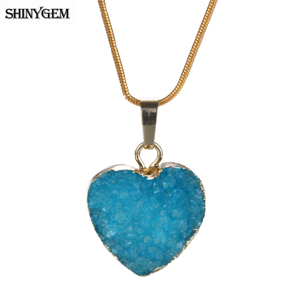 ShinyGem 20*20 мм очаровательные ожерелья с подвеской из натурального хрусталя золотым