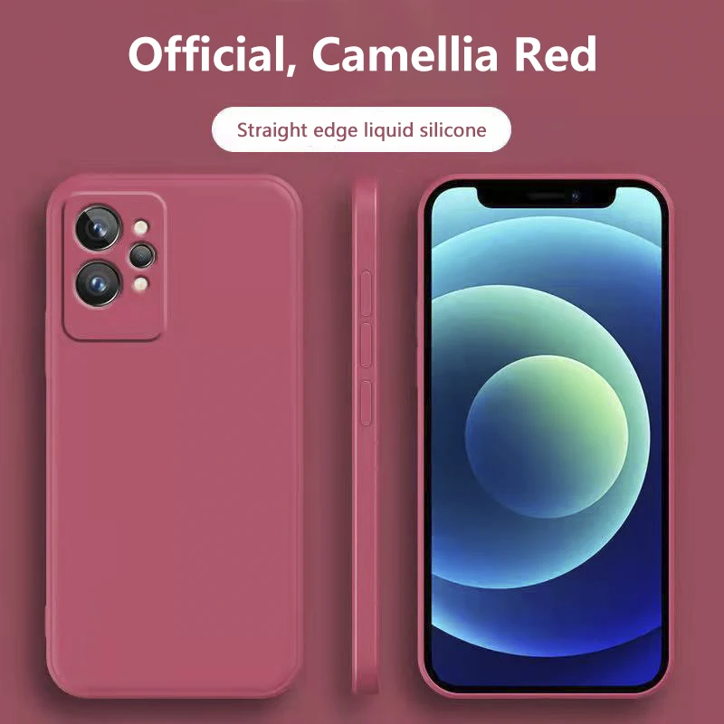 Für Realme GT 2 Pro Neue Handyhülle aus flüssigem Silikon mit geraden Kanten, ultradünne All-Inclusive-Linse, Fallschutz_voghion.com