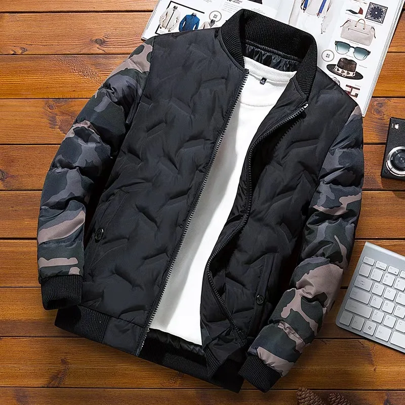

Men's coat winter down cotton-padded jacket camouflage printing trade men's fashion brand warm soft windproof coat