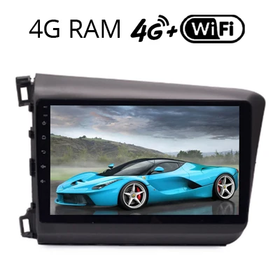 Sinosmart Android 8,1 автомобильный Dvd для Honda Civic 2012- gps навигация радио 2din 2.5d ips экран - Цвет: Civic LHD 4G