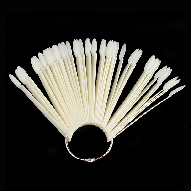 

50pcs Nail Art Tips Natural False Nails Art Display Acrylic Artificial Nail Polishing Shelf Fake Nails Showing Shelf Palette
