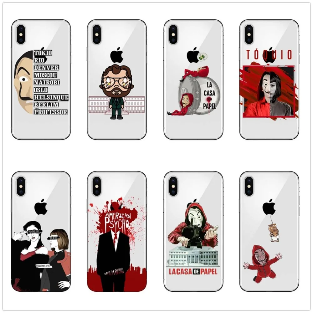 Для iPhone X Fundas для iPhone 5 5S SE 6 6S 7 8 Plus ТВ серии деньги Heist дом бумажная упаковка крутая мультяшная задняя крышка