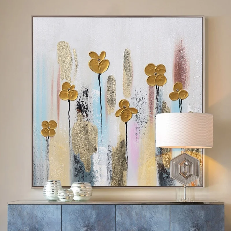 

Paintings Creative Light Luxury Go Modern Minimalist Dining Room Entrance Decorative Painting Hand-painted Abstract Oil Painting