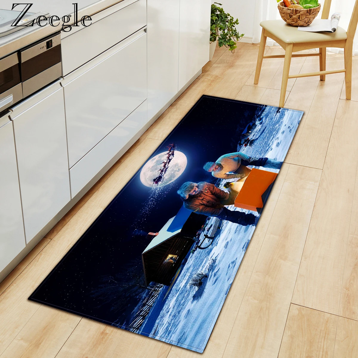 Christmas Carpet Kitchen Rug Anti-slip Outdoor Doormat Hallway Carpet Living Room Rug Absorbent Shower Carpet Soft Foot Mat