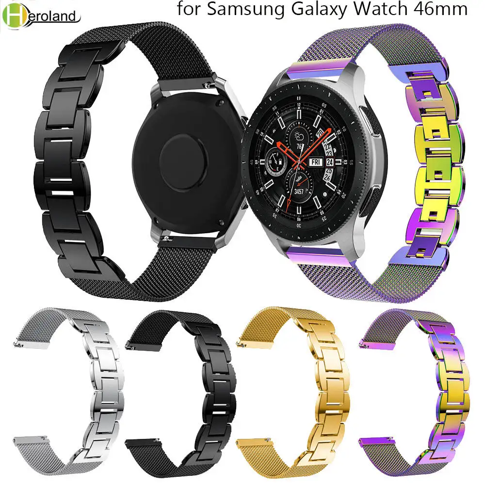 22 мм ремешок для часов из нержавеющей стали Samsung Galaxy Watch 46 Миланский металлический