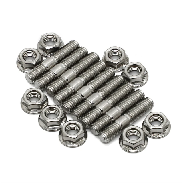 kit de 8 écrous 11mm x 8mm pour pose échappement ou carburateurs pour pour  vehicules anciens