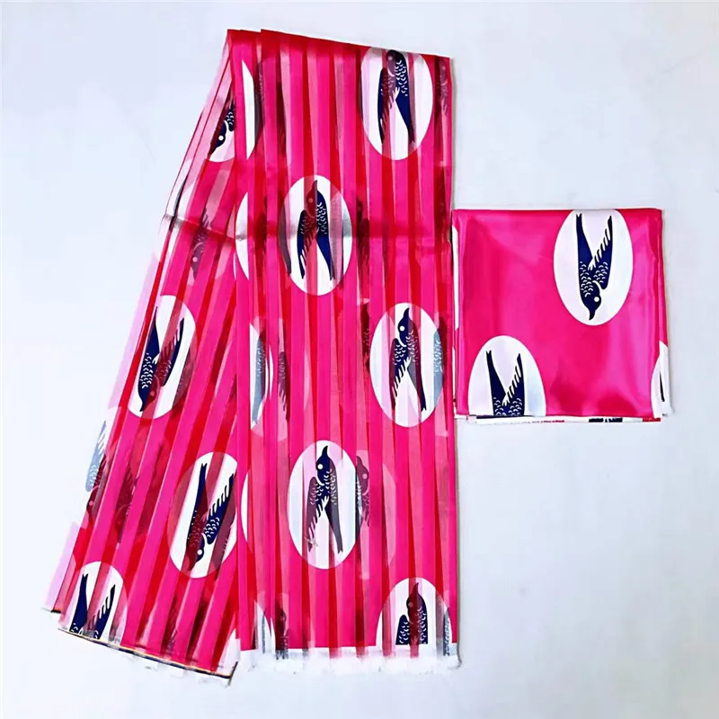 Африканская восковая лента, Шелковый воск, Анкара,, атласная ткань, 4 Ярда, audel/modell, хлопковая ткань для платья+ 2 ярда, шифон, TJ112601