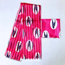 Африканская восковая лента, Шелковый воск, Анкара,, атласная ткань, 4 Ярда, audel/modell, хлопковая ткань для платья+ 2 ярда, шифон, TJ112601