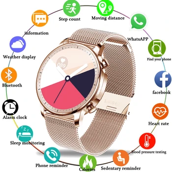 

LIGE Ladies Smart Watch Women Fitness Watch smartwatch Men Waterproof Music Weather Display for Android ios Reloj Inteligente
