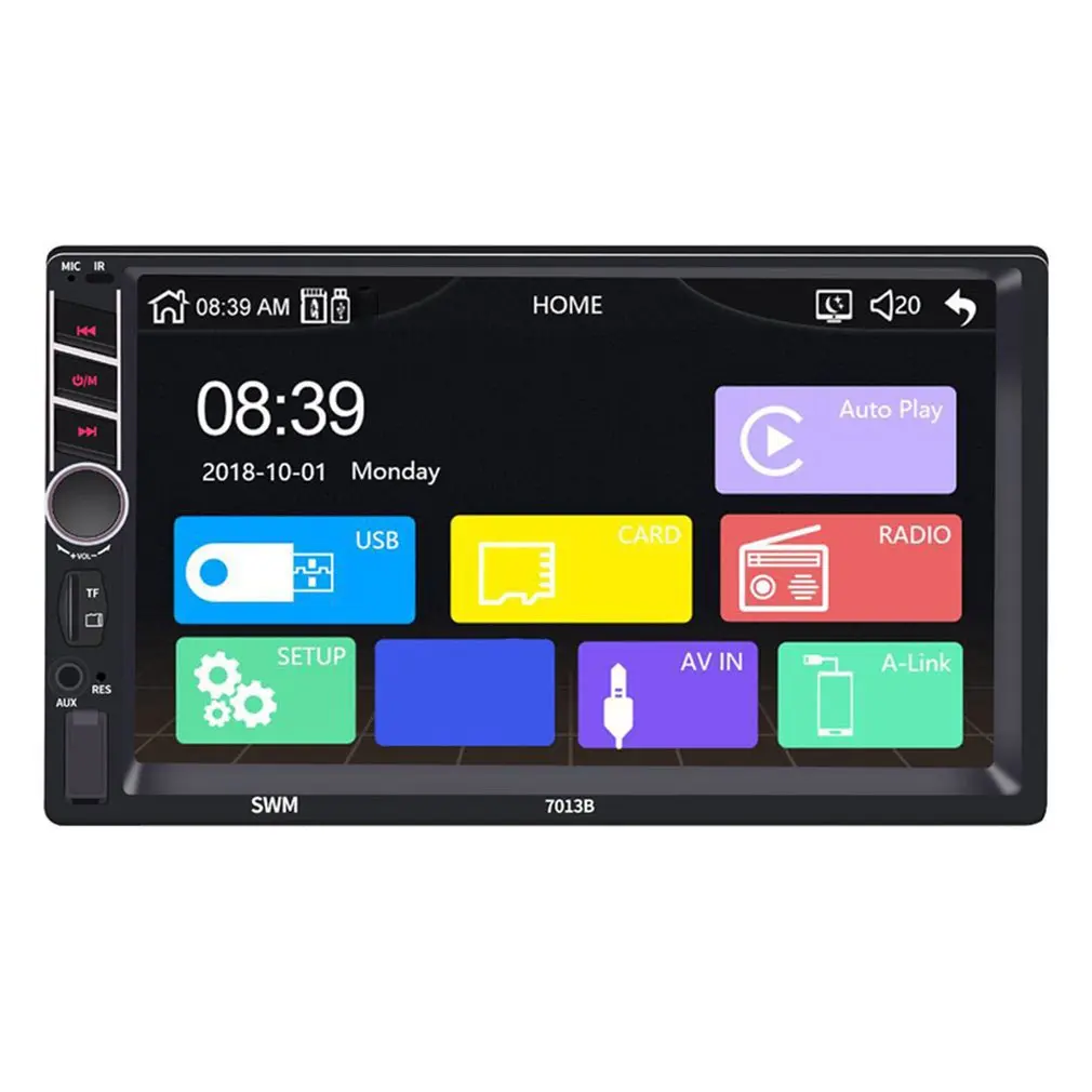 

7 Inch Car HD Touch Screen MP5 Player FM Radio BT Mirror Link USB Aux Audio Video Memory Card Car Audio Player