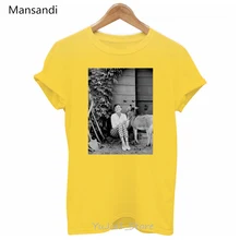 Vogue Audrey Hepburn Alpaca imprimir vintage camiseta mujer rosa amarillo camisetas ropa de tumblr Hip Hop camiseta hipster streetwear