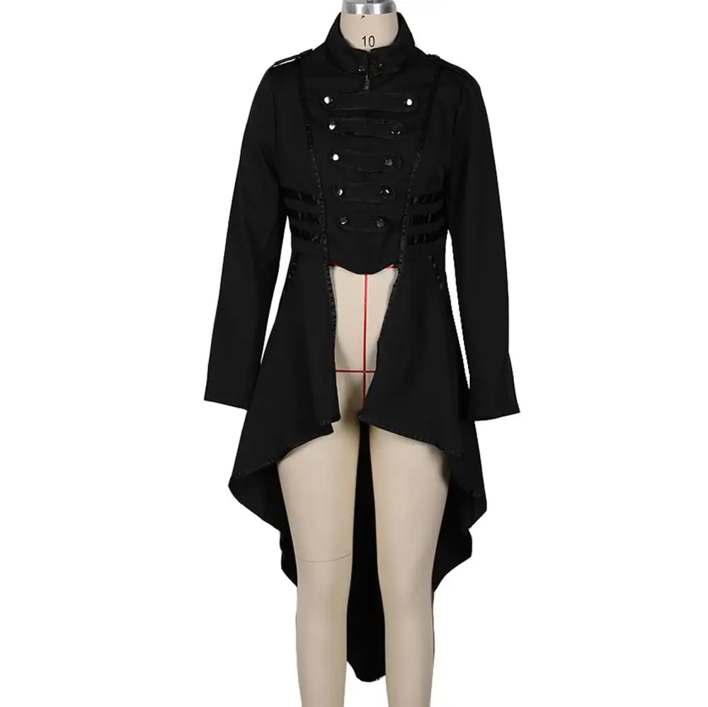 

Vintage Medieval Costume Men Long Jacket Solid Color Punk Evening Dress Costume Attending Dinner Event Dress Christmas Halloween