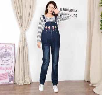 

Women's Casual Denim Overalls Spring /Autumn Maternity Fashion Jeans Overalls Korean Style Jumpsuit Pregnant