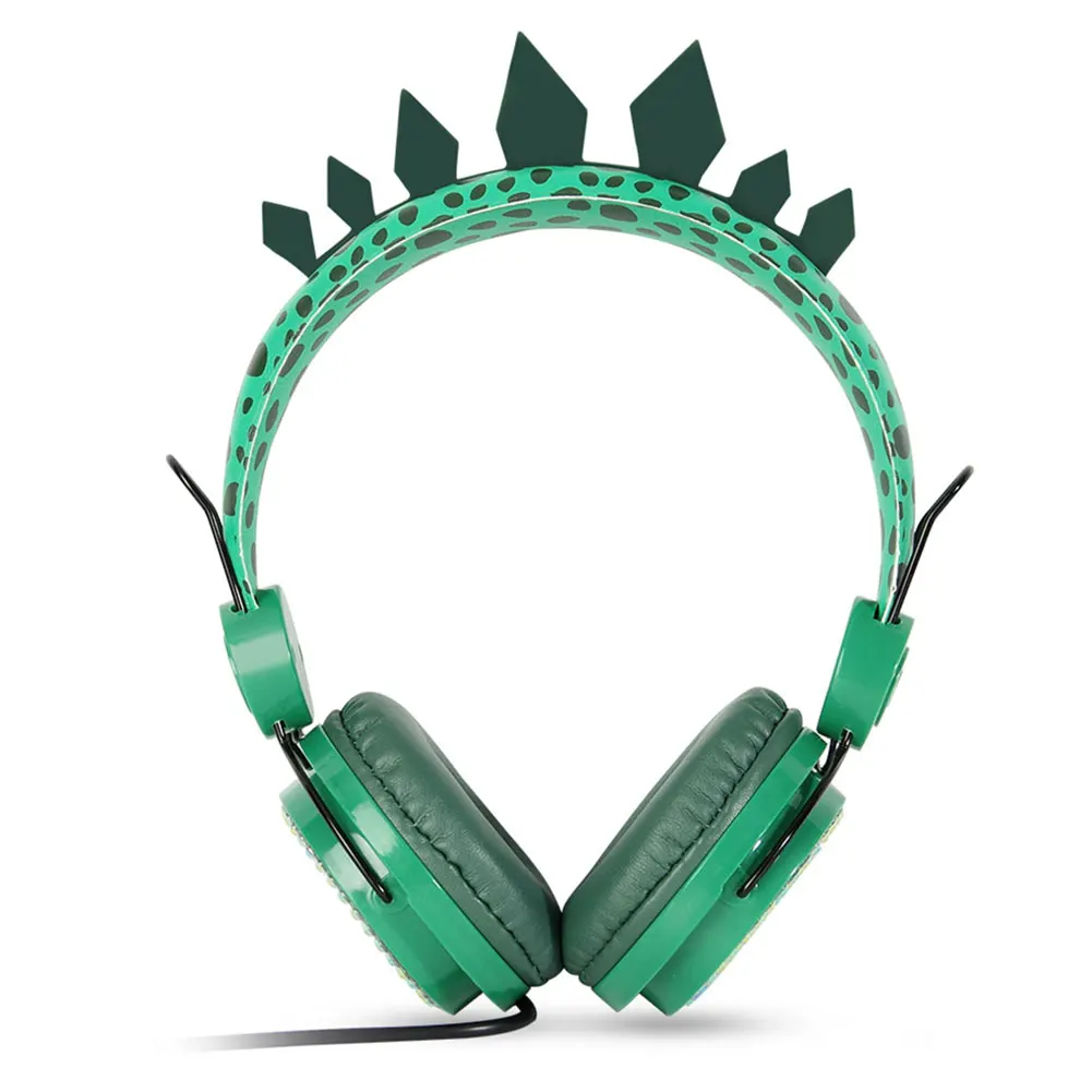 Teens Built in Microphone Cellphones Stereo Boys Dinosaur Kids Headphones Foldable Portable Children With Adjustable Headband