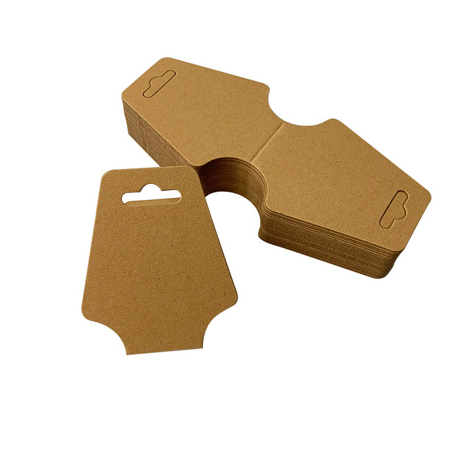 5x12cm Foldable Blank Kraft Paper Card Necklace Bracelet Headband Hairband Display Jewelry Hanging Card Price Hang Tag