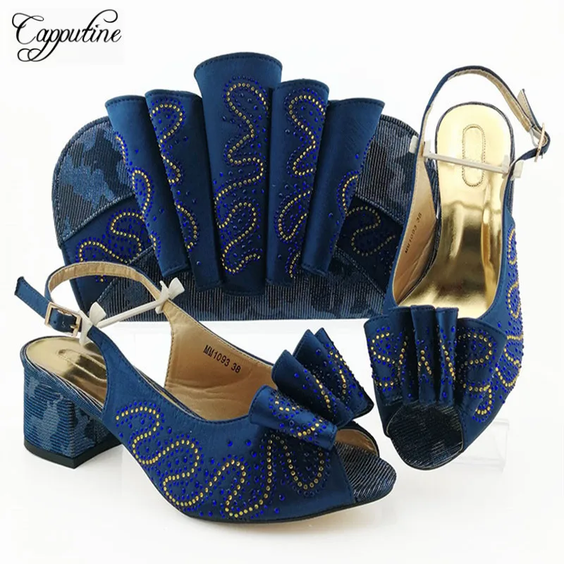 Capputine/Модный свадебный простой комплект из обуви и сумки; женские вечерние туфли-лодочки в африканском стиле и сумочка в комплекте