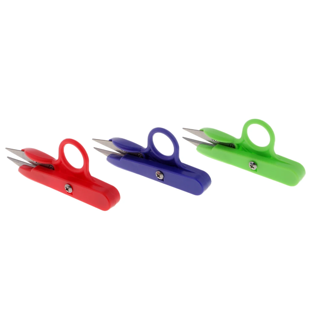 3Pcs/set Sewing Snips With Finger Ring Plastic Handle Thread Cutter Nipper