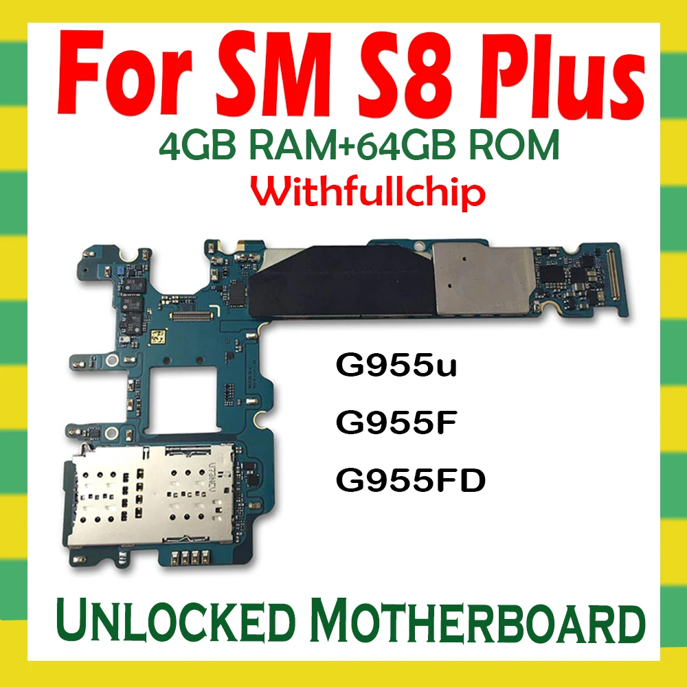 Для Samsung Galaxy S8 Plus G955F G955FD G955U оригинальная материнская плата разблокировки с