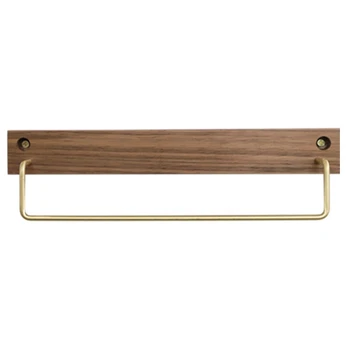 

Promotion! Black Walnut Solid Wood Towel Rack Bathroom Shelf Wall Mounted Bathroom Single Rod Bathroom Towel Towel Rack Hanging