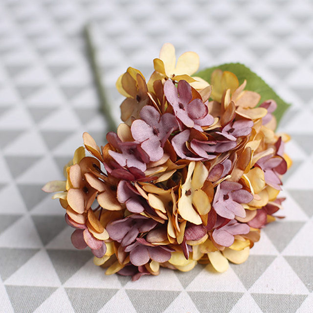 Branch Retro Autumn Hydrangea Bouquet Artificial Flowers Home Decoration Bridal Fake Flower Wedding Party Supplies Photo Props