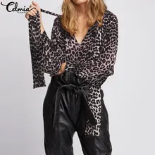 Oversized Tunic Tops Celmia 2020 Women Fashion Blouse Lantern Sleeve Leopard Print Shirt Casual Plus Size Ladies Blusas Feminina