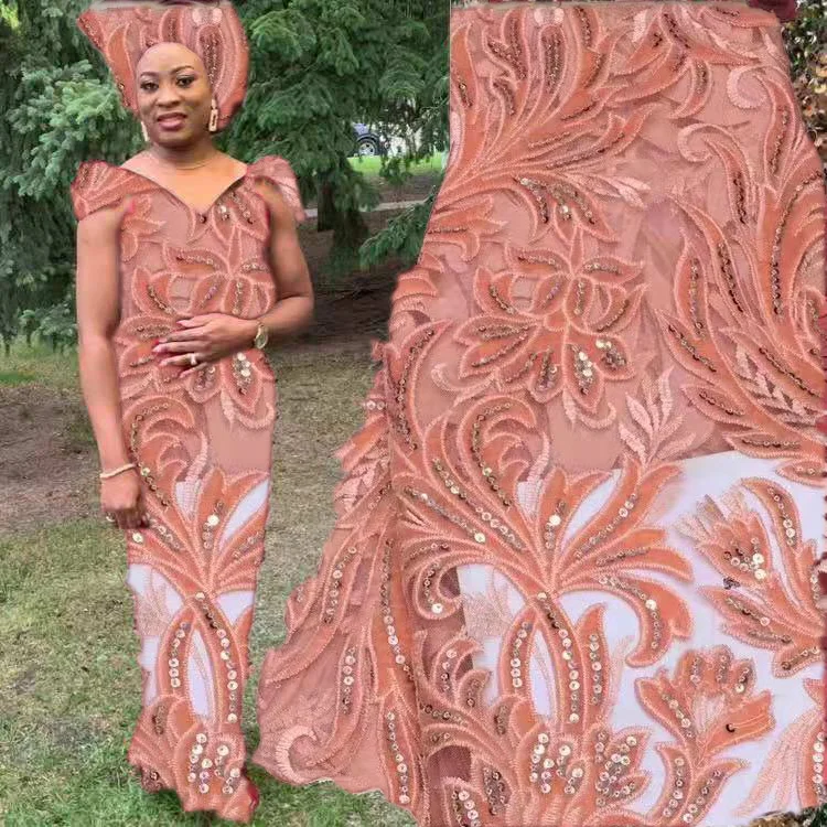 2020 African  french Laces cord lace cotton lace Nigerian 3D Guipure  High-quality  African French Net Lace Fabric (1)