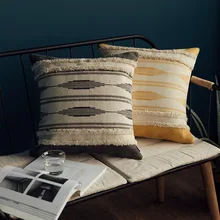 DUNXDECO наволочка для подушки, декоративная подушка-тафтинг, чехол, современный, простой, желтый, черный, геометрический, художественный, для дивана, стула, постельные принадлежности, Coussin