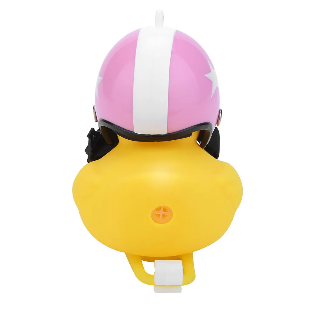 Sale 1pc Cartoon Yellow Silica Little Duck Helmet Head Bicycle Light Shining Mountain Bike Handlebar Duck Head Light Bell Accesso#PY6 18