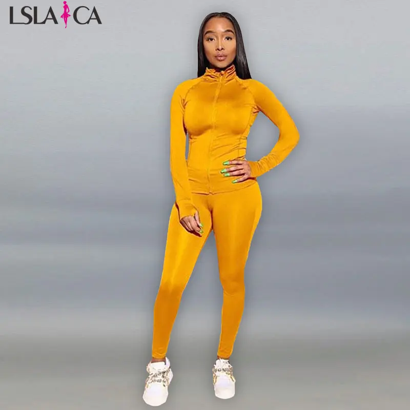 

sweatsuits for women long sleeve coat+long pants 8 color plus size S-2XL have elasticity party night club sports 2 piece set