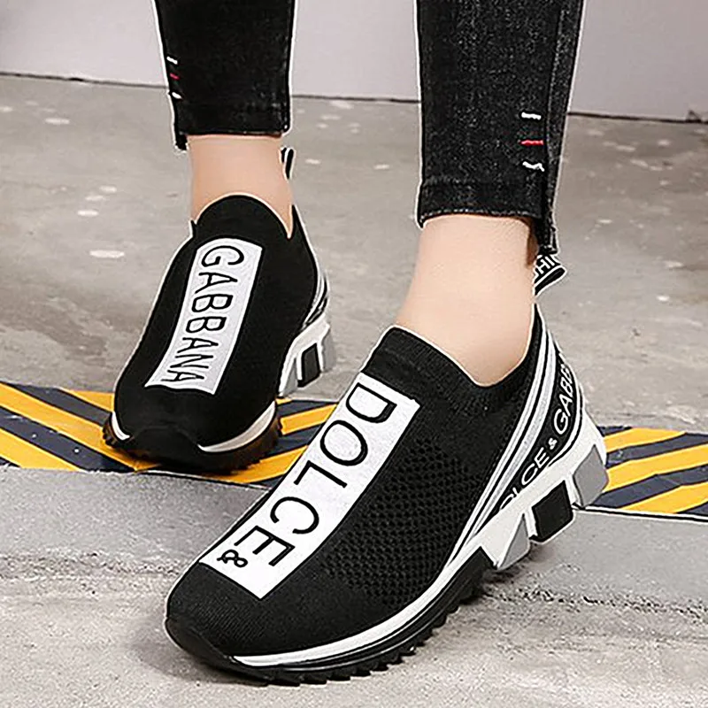 Zapatillas de deporte vulcanizadas para Mujer, zapatos planos sin cordones para caminar, de lujo, 2021