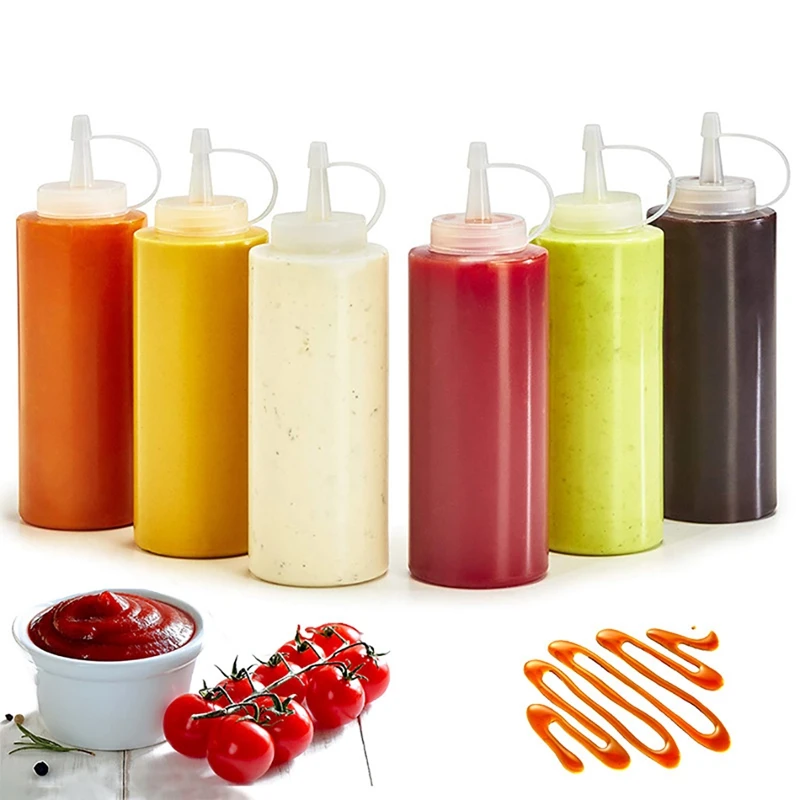 Ketchup Squeeze Bottle Plastic Refillable 8.45oz Squeeze Squirt Bottle