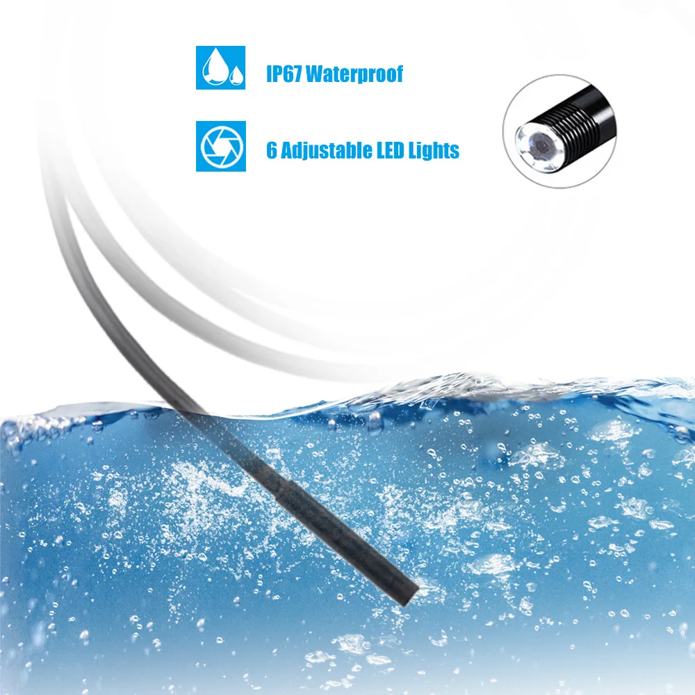 KKmoon 3-in-1 USB Borescope Industrial Endoscope Inspection Borescope Camera Waterproof Inspection Pipe For Android