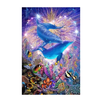 

DIY 5D Diamond Painting Kit for Adults Diamond Art Kit,Paint with Diamonds Embroidery Painting Cross Stitch-Dolphin