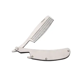 

New Men's Folded Stainless Steel Hair Comb Mini Pocket Combs Beard Care Styling Tool