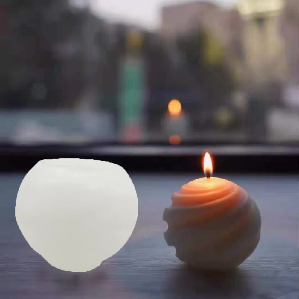 Description Picture 4 of item3D spherical silicone mold DIY sculpting spiral ball plaster resin crafts mold Handmade candle soap making tools Home gifts